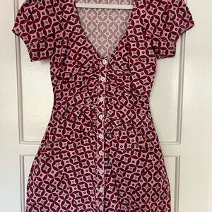 Free People Pink Geometric Mini Dress